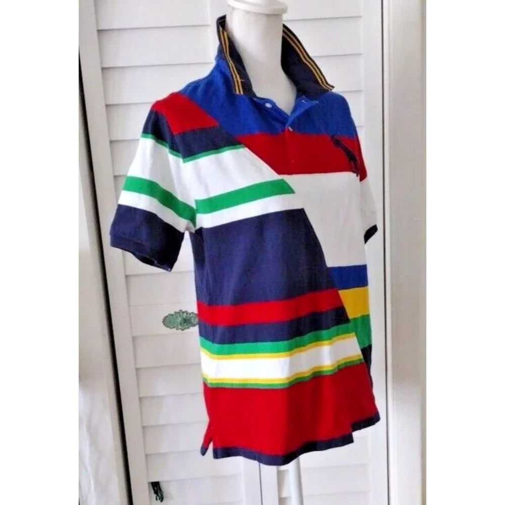 Ralph Lauren boy's Classic Split Cross Stripe Large‎ Pony Polo XL